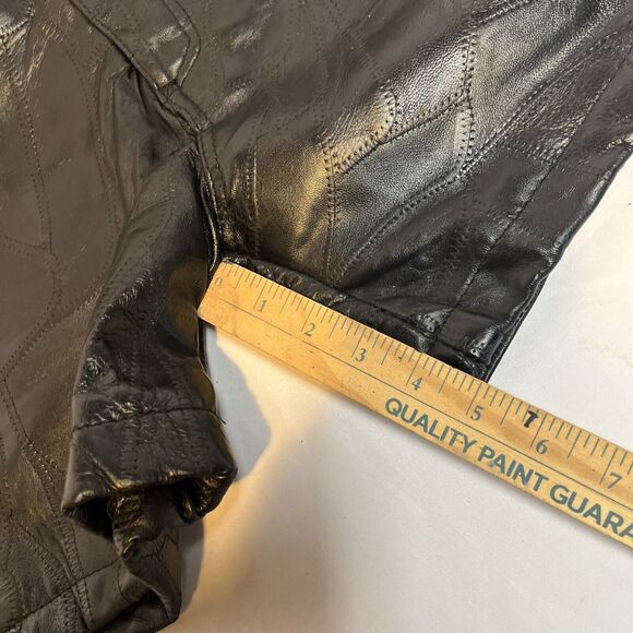 Black Leather Shorts Size 12 Giovanni Navarre Vintage 2002 Italian Stone NOS NWT - Picture 4 of 9